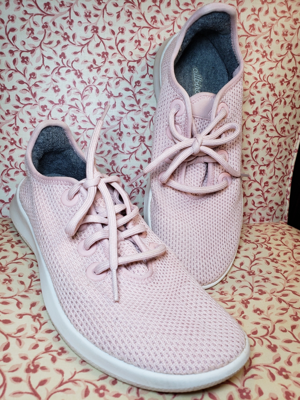 allbirds Women's Tree Runners Knit Lace-Up Sneakers in Pale Pink